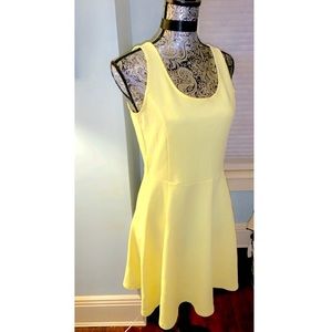 Canary yellow sun dress with cinched waist